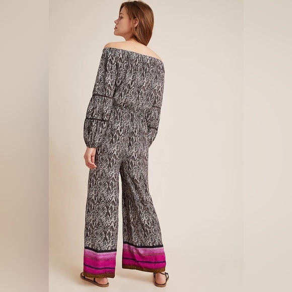 NWT Anthropologie Bl^nk Pezira Off-the-Shoulder Jumpsuit size Small - Picture 8 of 10